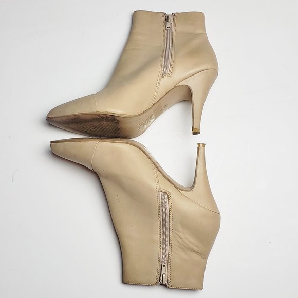 Jeffrey Campbell Ankle Boots Cream Pointy Toe 7.5 - Picture 6 of 6